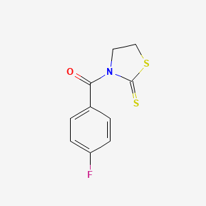 molecular formula C10H8FNOS2 B2990099 3-(4-氟苯甲酰)-1,3-噻唑烷-2-硫酮 CAS No. 1043909-81-4