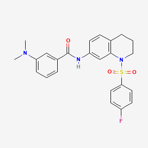 3-(dimethylamino)-N-(1-((4-fluorophenyl)sulfonyl)-1,2,3,4-tetrahydroquinolin-7-yl)benzamide