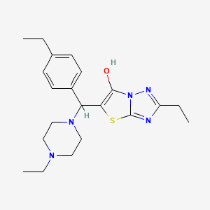 molecular formula C21H29N5OS B2990107 2-Ethyl-5-((4-ethylphenyl)(4-ethylpiperazin-1-yl)methyl)thiazolo[3,2-b][1,2,4]triazol-6-ol CAS No. 898366-35-3