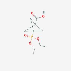 molecular formula C10H17O5P B2990109 3-Diethoxyphosphorylbicyclo[1.1.1]pentane-1-carboxylic acid CAS No. 2551116-28-8