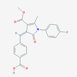 molecular formula C21H16FNO5 B299011 4-{(Z)-[1-(4-fluorophenyl)-4-(methoxycarbonyl)-5-methyl-2-oxo-1,2-dihydro-3H-pyrrol-3-ylidene]methyl}benzoic acid 