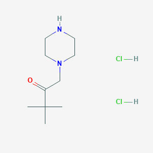 molecular formula C10H22Cl2N2O B2990111 3,3-二甲基-1-(哌嗪-1-基)丁烷-2-酮二盐酸盐 CAS No. 1044707-37-0