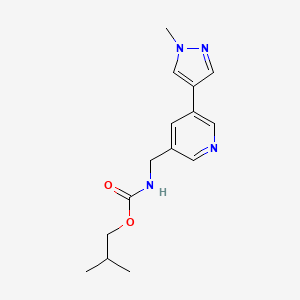 molecular formula C15H20N4O2 B2990115 isobutyl ((5-(1-methyl-1H-pyrazol-4-yl)pyridin-3-yl)methyl)carbamate CAS No. 2034309-41-4