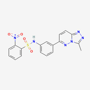 molecular formula C18H14N6O4S B2990118 N-(3-(3-methyl-[1,2,4]triazolo[4,3-b]pyridazin-6-yl)phenyl)-2-nitrobenzenesulfonamide CAS No. 894989-32-3