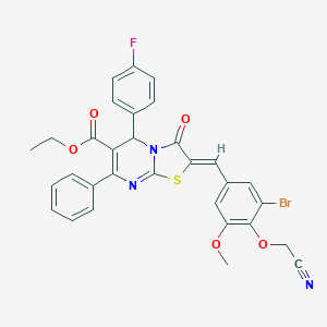 ethyl 2-[3-bromo-4-(cyanomethoxy)-5-methoxybenzylidene]-5-(4-fluorophenyl)-3-oxo-7-phenyl-2,3-dihydro-5H-[1,3]thiazolo[3,2-a]pyrimidine-6-carboxylate