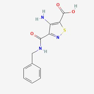 molecular formula C12H11N3O3S B2990122 4-Amino-3-(benzylcarbamoyl)-1,2-thiazole-5-carboxylic acid CAS No. 1112278-23-5
