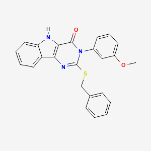 molecular formula C24H19N3O2S B2990124 2-(benzylsulfanyl)-3-(3-methoxyphenyl)-3H,4H,5H-pyrimido[5,4-b]indol-4-one CAS No. 536706-86-2