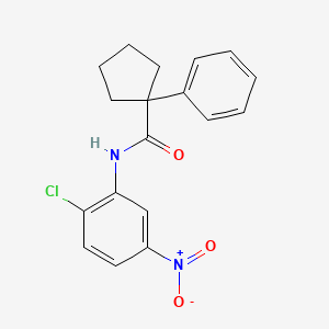 molecular formula C18H17ClN2O3 B2990126 N-(2-Chloro-5-nitrophenyl)(phenylcyclopentyl)formamide CAS No. 1022528-06-8