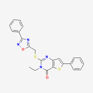 molecular formula C23H18N4O2S2 B2990127 N-环丙基-1-(3-{[(4-异丙基苯基)磺酰基]氨基}苯甲酰)哌啶-3-甲酰胺 CAS No. 1185125-19-2
