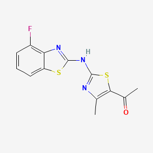 molecular formula C13H10FN3OS2 B2990138 1-(2-((4-氟苯并[d]噻唑-2-基)氨基)-4-甲基噻唑-5-基)乙酮 CAS No. 862974-71-8