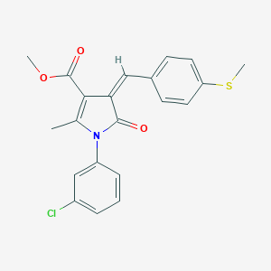 molecular formula C21H18ClNO3S B299014 methyl 1-(3-chlorophenyl)-2-methyl-4-[4-(methylsulfanyl)benzylidene]-5-oxo-4,5-dihydro-1H-pyrrole-3-carboxylate 