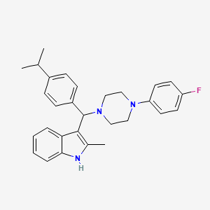 molecular formula C29H32FN3 B2990150 3-((4-(4-fluorophenyl)piperazin-1-yl)(4-isopropylphenyl)methyl)-2-methyl-1H-indole CAS No. 371131-04-3