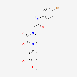 molecular formula C20H18BrN3O5 B2990153 N-(4-bromophenyl)-2-(4-(3,4-dimethoxyphenyl)-2,3-dioxo-3,4-dihydropyrazin-1(2H)-yl)acetamide CAS No. 891868-50-1