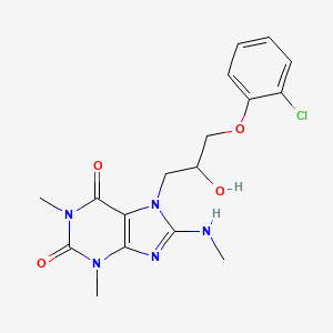 molecular formula C17H20ClN5O4 B2990159 7-(3-(2-氯苯氧基)-2-羟基丙基)-1,3-二甲基-8-(甲基氨基)-1H-嘌呤-2,6(3H,7H)-二酮 CAS No. 1040666-59-8