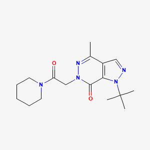 molecular formula C17H25N5O2 B2990164 1-(叔丁基)-4-甲基-6-(2-氧代-2-(哌啶-1-基)乙基)-1H-吡唑并[3,4-d]嘧啶嗪-7(6H)-酮 CAS No. 1170398-92-1
