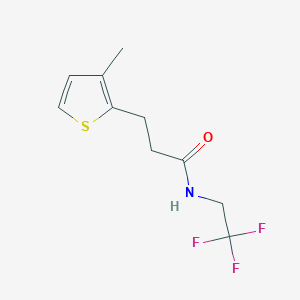 molecular formula C10H12F3NOS B2990167 3-(3-Methylthiophen-2-yl)-N-(2,2,2-trifluoroethyl)propanamide CAS No. 2325958-88-9