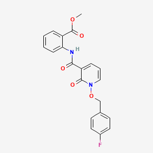 molecular formula C21H17FN2O5 B2990168 Methyl 2-[[1-[(4-fluorophenyl)methoxy]-2-oxopyridine-3-carbonyl]amino]benzoate CAS No. 868678-29-9