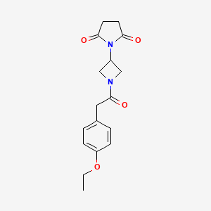 molecular formula C17H20N2O4 B2990174 1-(1-(2-(4-Ethoxyphenyl)acetyl)azetidin-3-yl)pyrrolidine-2,5-dione CAS No. 1798638-93-3