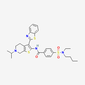 molecular formula C30H36N4O3S3 B2990175 N-(3-(benzo[d]thiazol-2-yl)-6-isopropyl-4,5,6,7-tetrahydrothieno[2,3-c]pyridin-2-yl)-4-(N-butyl-N-ethylsulfamoyl)benzamide CAS No. 489470-97-5