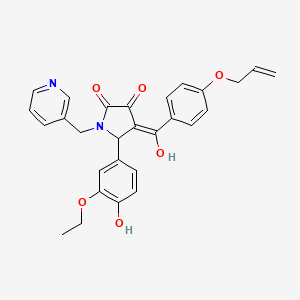 molecular formula C28H26N2O6 B2990176 4-(4-(allyloxy)benzoyl)-5-(3-ethoxy-4-hydroxyphenyl)-3-hydroxy-1-(pyridin-3-ylmethyl)-1H-pyrrol-2(5H)-one CAS No. 618082-89-6