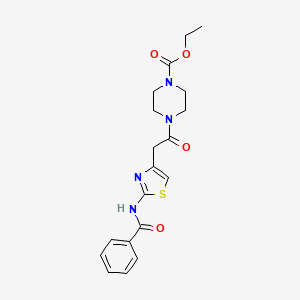 molecular formula C19H22N4O4S B2990177 Ethyl 4-(2-(2-benzamidothiazol-4-yl)acetyl)piperazine-1-carboxylate CAS No. 921789-99-3