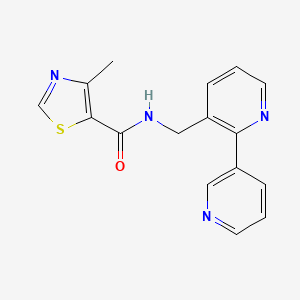 molecular formula C16H14N4OS B2990180 N-([2,3'-联吡啶]-3-基甲基)-4-甲基噻唑-5-甲酰胺 CAS No. 1904294-96-7