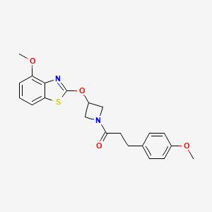 molecular formula C21H22N2O4S B2990183 1-(3-((4-Methoxybenzo[d]thiazol-2-yl)oxy)azetidin-1-yl)-3-(4-methoxyphenyl)propan-1-one CAS No. 1421481-13-1
