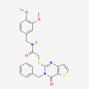 2-({3-benzyl-4-oxo-3H,4H-thieno[3,2-d]pyrimidin-2-yl}sulfanyl)-N-[(3,4-dimethoxyphenyl)methyl]acetamide