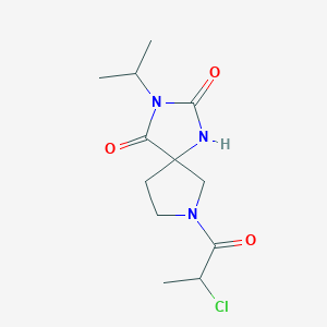 molecular formula C12H18ClN3O3 B2990187 7-(2-Chloropropanoyl)-3-propan-2-yl-1,3,7-triazaspiro[4.4]nonane-2,4-dione CAS No. 2411269-36-6