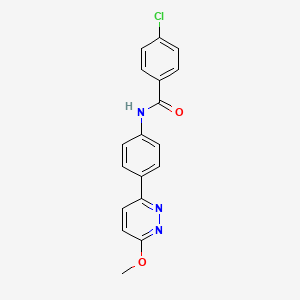 molecular formula C18H14ClN3O2 B2990196 4-chloro-N-(4-(6-methoxypyridazin-3-yl)phenyl)benzamide CAS No. 922589-96-6