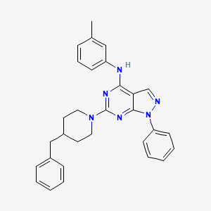 molecular formula C30H30N6 B2990198 6-(4-benzylpiperidin-1-yl)-N-(3-methylphenyl)-1-phenyl-1H-pyrazolo[3,4-d]pyrimidin-4-amine CAS No. 946321-46-6