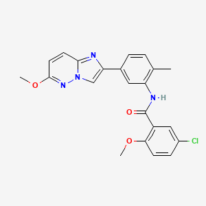 molecular formula C22H19ClN4O3 B2990205 5-chloro-2-methoxy-N-(5-(6-methoxyimidazo[1,2-b]pyridazin-2-yl)-2-methylphenyl)benzamide CAS No. 946268-27-5