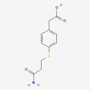 molecular formula C11H13NO3S B2990206 2-{4-[(2-Carbamoylethyl)sulfanyl]phenyl}acetic acid CAS No. 1456695-08-1