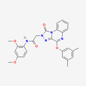 molecular formula C27H25N5O5 B2990212 N-(2,4-dimethoxyphenyl)-2-(4-(3,5-dimethylphenoxy)-1-oxo-[1,2,4]triazolo[4,3-a]quinoxalin-2(1H)-yl)acetamide CAS No. 1189939-47-6