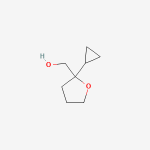 molecular formula C8H14O2 B2990214 (2-Cyclopropyloxolan-2-yl)methanol CAS No. 1936675-77-2