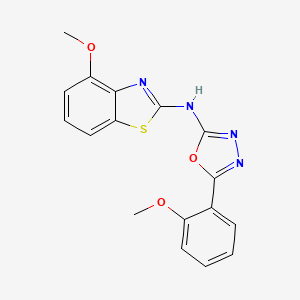 molecular formula C17H14N4O3S B2990218 4-methoxy-N-[5-(2-methoxyphenyl)-1,3,4-oxadiazol-2-yl]-1,3-benzothiazol-2-amine CAS No. 862974-23-0