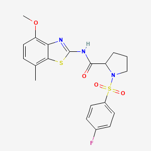 1-((4-fluorophenyl)sulfonyl)-N-(4-methoxy-7-methylbenzo[d]thiazol-2-yl)pyrrolidine-2-carboxamide