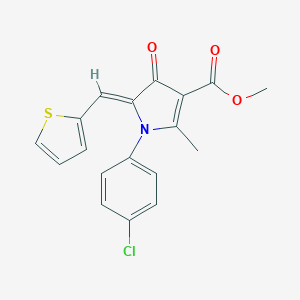 molecular formula C18H14ClNO3S B299025 methyl 1-(4-chlorophenyl)-2-methyl-4-oxo-5-(2-thienylmethylene)-4,5-dihydro-1H-pyrrole-3-carboxylate 