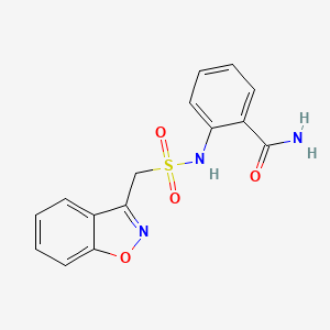 molecular formula C15H13N3O4S B2990252 2-(Benzo[d]isoxazol-3-ylmethylsulfonamido)benzamide CAS No. 1798040-41-1