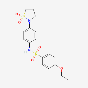 molecular formula C17H20N2O5S2 B2990253 N-(4-(1,1-dioxidoisothiazolidin-2-yl)phenyl)-4-ethoxybenzenesulfonamide CAS No. 950474-36-9