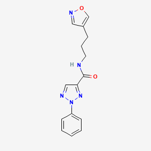 molecular formula C15H15N5O2 B2990255 N-(3-(isoxazol-4-yl)propyl)-2-phenyl-2H-1,2,3-triazole-4-carboxamide CAS No. 1904313-18-3