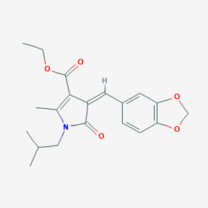 molecular formula C20H23NO5 B299026 ethyl 4-(1,3-benzodioxol-5-ylmethylene)-1-isobutyl-2-methyl-5-oxo-4,5-dihydro-1H-pyrrole-3-carboxylate 