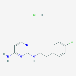 molecular formula C13H16Cl2N4 B2990260 N2-(4-chlorophenethyl)-6-methylpyrimidine-2,4-diamine hydrochloride CAS No. 2034501-13-6