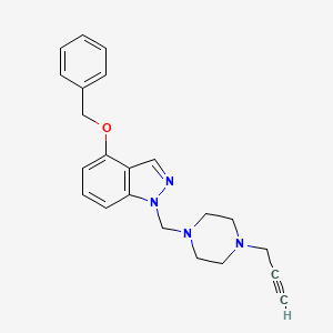 4-(benzyloxy)-1-{[4-(prop-2-yn-1-yl)piperazin-1-yl]methyl}-1H-indazole