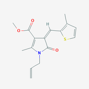 molecular formula C16H17NO3S B299027 methyl 1-allyl-2-methyl-4-[(3-methyl-2-thienyl)methylene]-5-oxo-4,5-dihydro-1H-pyrrole-3-carboxylate 