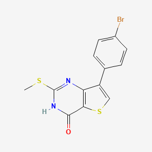 molecular formula C13H9BrN2OS2 B2990271 7-(4-bromophenyl)-2-(methylsulfanyl)thieno[3,2-d]pyrimidin-4(3H)-one CAS No. 1291486-56-0