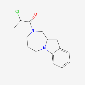 molecular formula C15H19ClN2O B2990282 1-(1,3,4,5,11,11a-Hexahydro-[1,4]diazepino[1,2-a]indol-2-yl)-2-chloropropan-1-one CAS No. 2411261-92-0