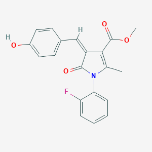 molecular formula C20H16FNO4 B299029 methyl 1-(2-fluorophenyl)-4-(4-hydroxybenzylidene)-2-methyl-5-oxo-4,5-dihydro-1H-pyrrole-3-carboxylate 