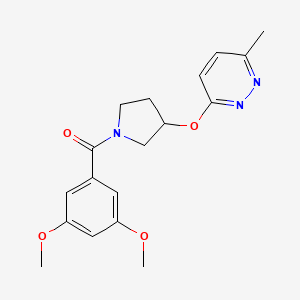 molecular formula C18H21N3O4 B2990302 (3,5-Dimethoxyphenyl)(3-((6-methylpyridazin-3-yl)oxy)pyrrolidin-1-yl)methanone CAS No. 2034452-46-3