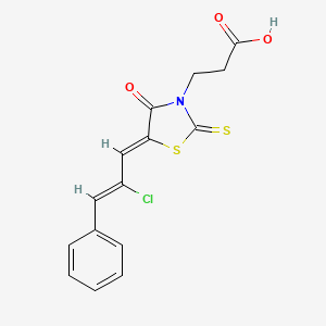 3-((Z)-5-((Z)-2-chloro-3-phenylallylidene)-4-oxo-2-thioxothiazolidin-3-yl)propanoic acid